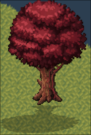 Bloodwood tree sprite in the world