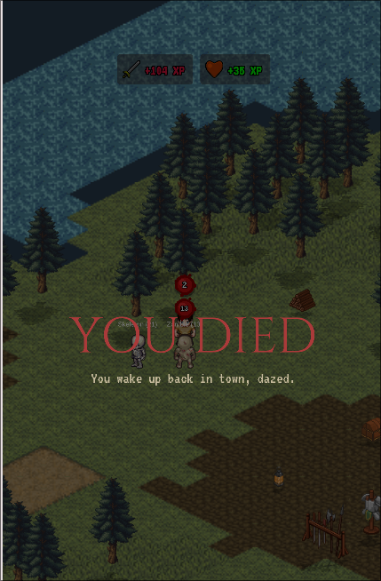 The "YOU DIED" overlay shown after a player dies